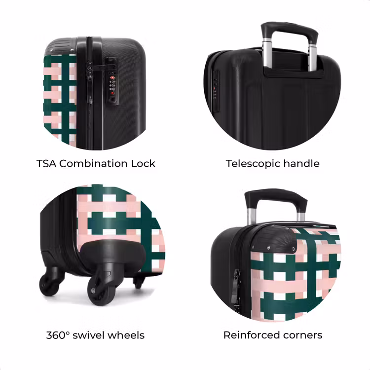 Suitcase - Braid pattern - Green - Pink - Graphic — 8