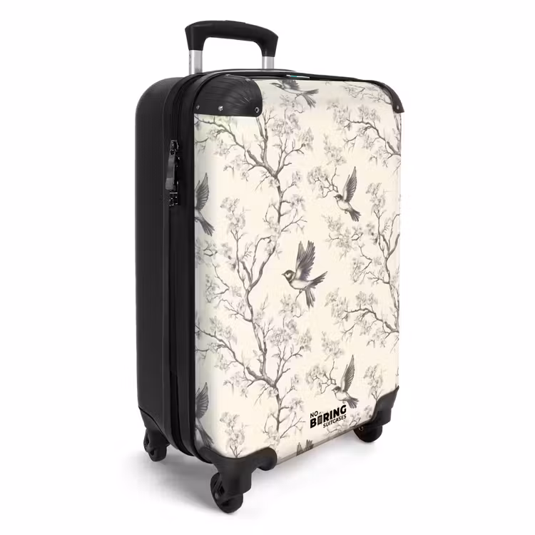 Suitcase - Branches - Birds - Beige — 2