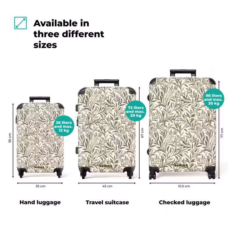 Suitcase - Branches - Botanical - Taupe — 3