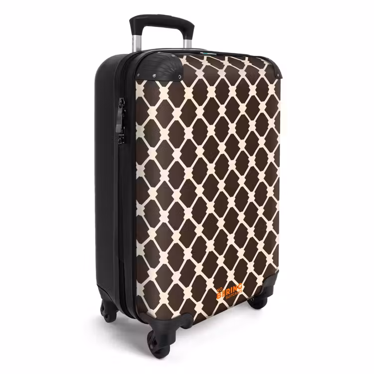 Suitcase - Brown - Checkered pattern - Geometric — 2