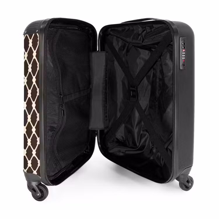 Suitcase - Brown - Checkered pattern - Geometric — 5