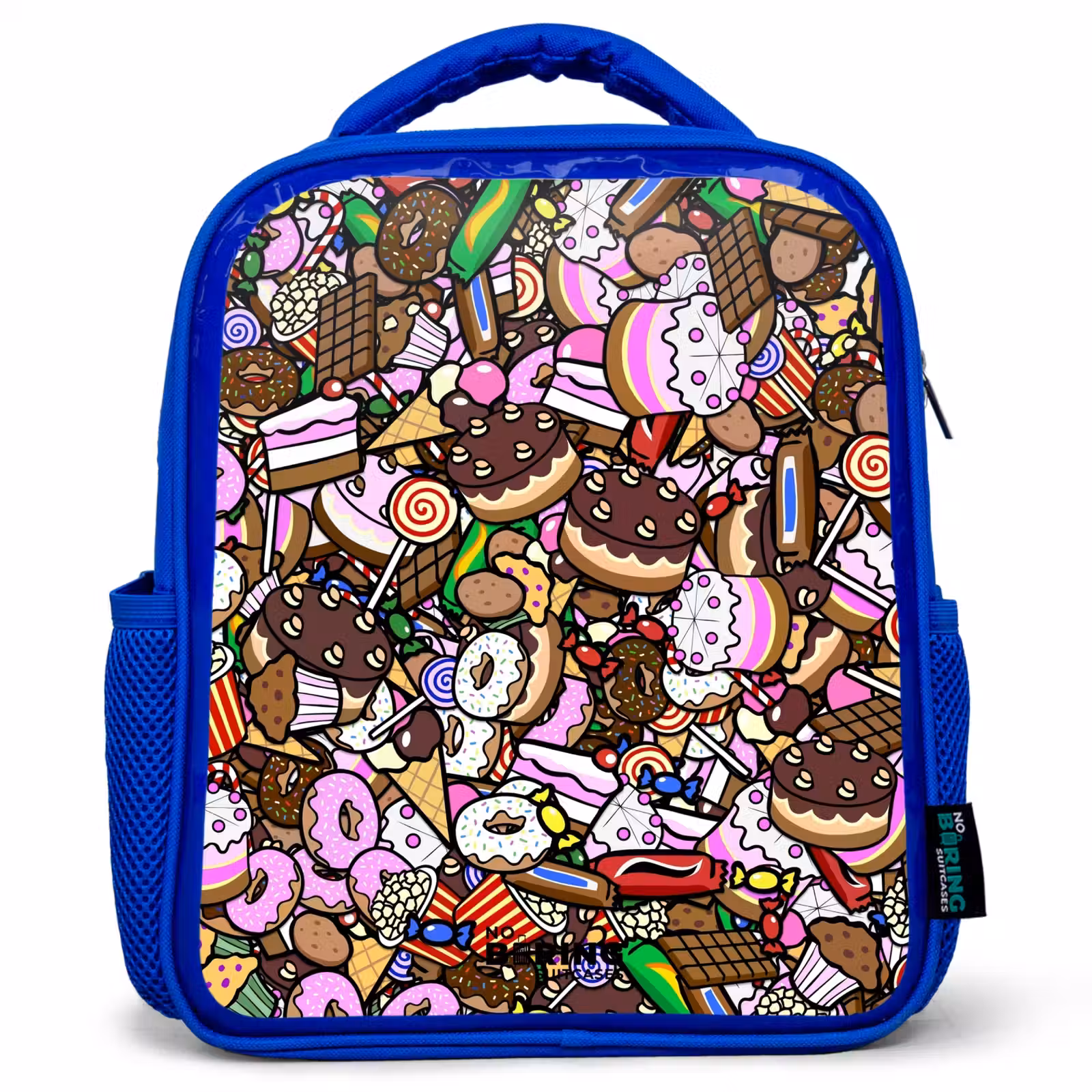 Kids backpack - Blue - Overflowing pattern with treats — 1