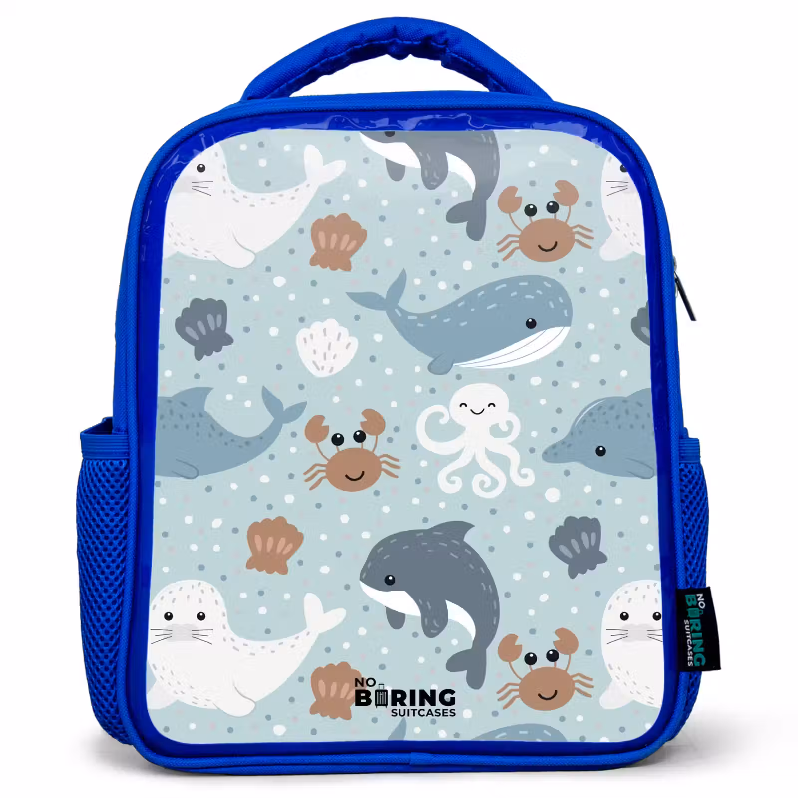 Kids backpack - Blue - Sea animals pattern colorful — 1