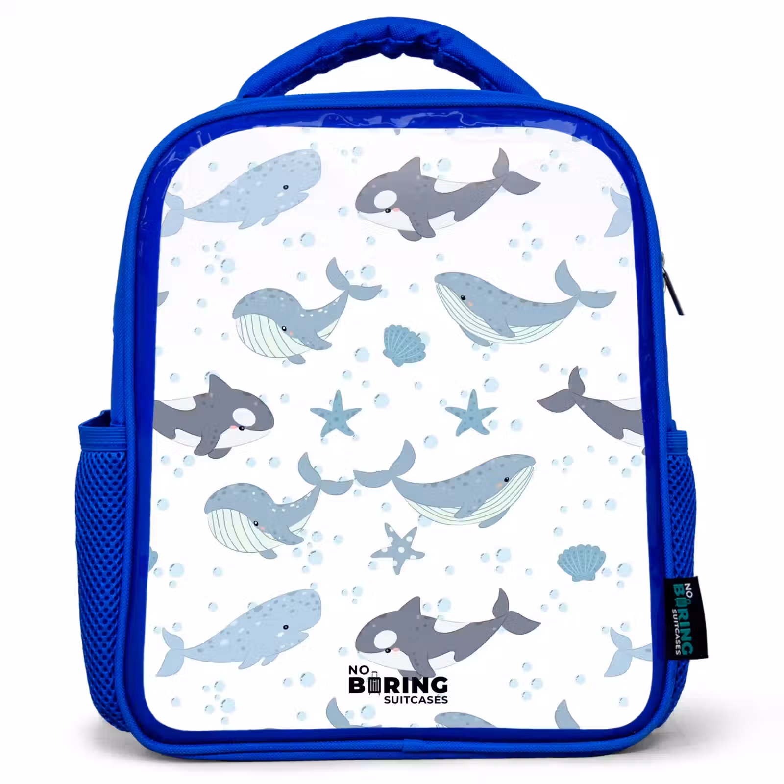 Kids backpack - Blue - Whale pattern with shells blue — 1
