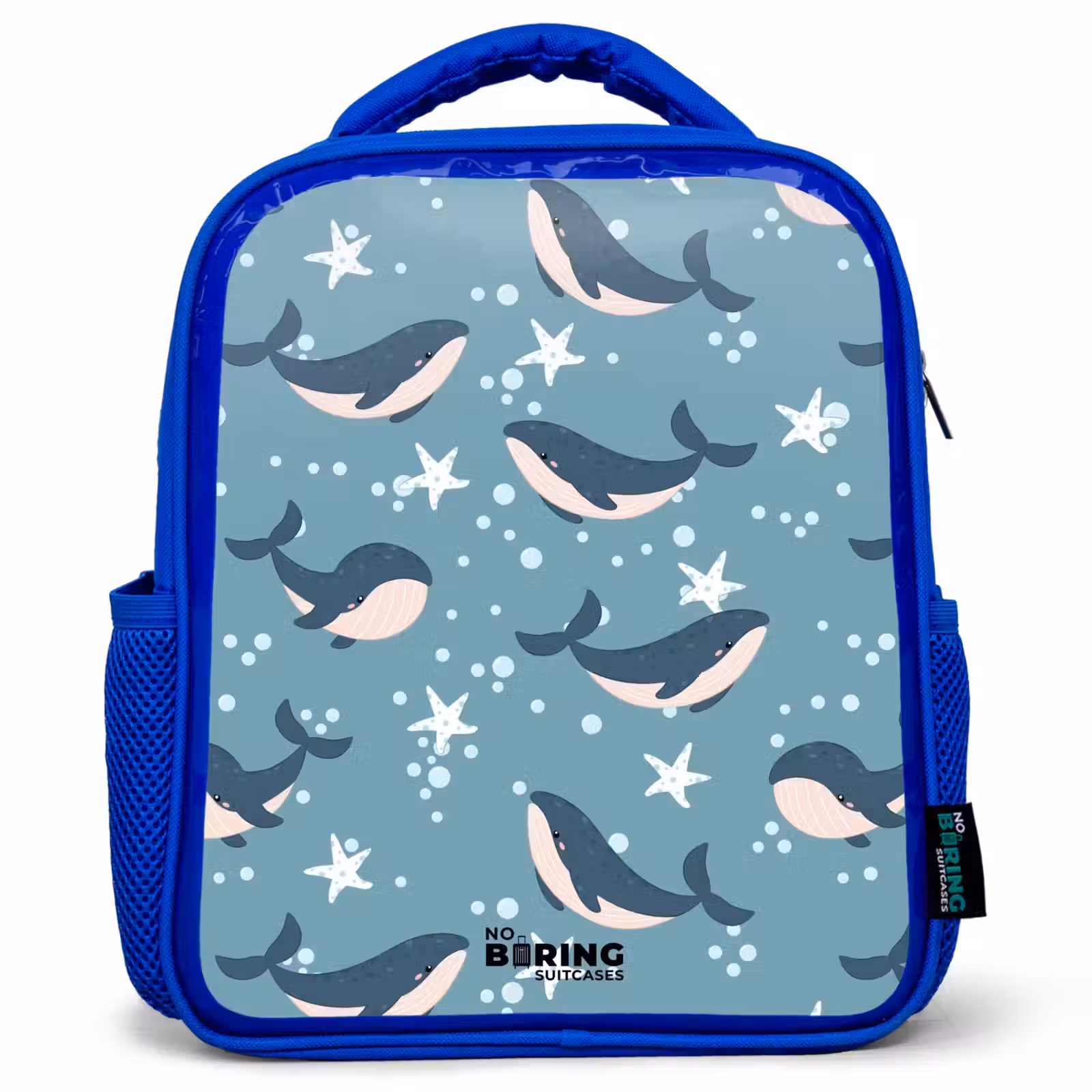 Kids backpack - Blue - Whales with starfish pattern blue — 1
