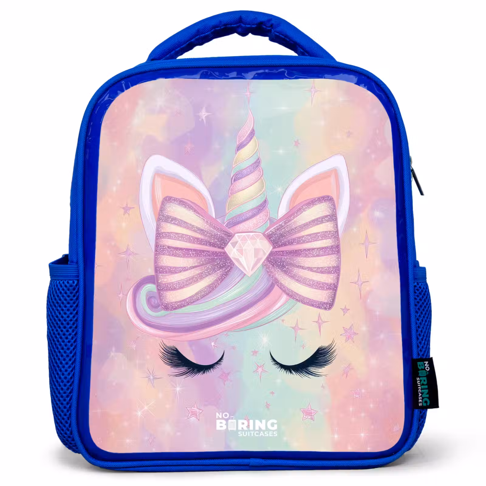 Kids backpack with name - Blue - Unicorn — 1