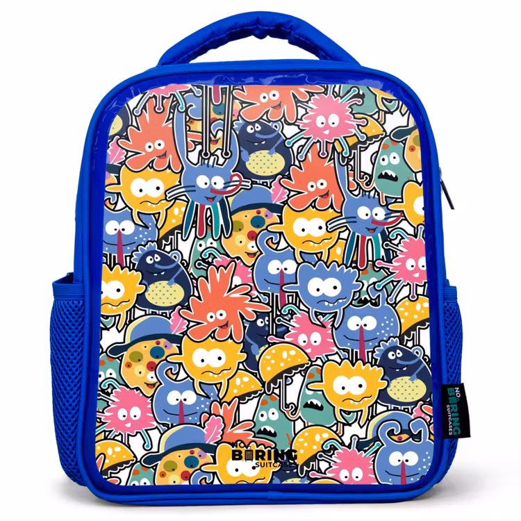 Kids backpack - Blue - Beasts with Big Eyes — 1