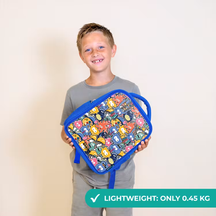 Kids backpack - Blue - Beasts with Big Eyes — 3
