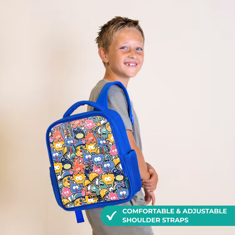 Kids backpack - Blue - Beasts with Big Eyes — 4
