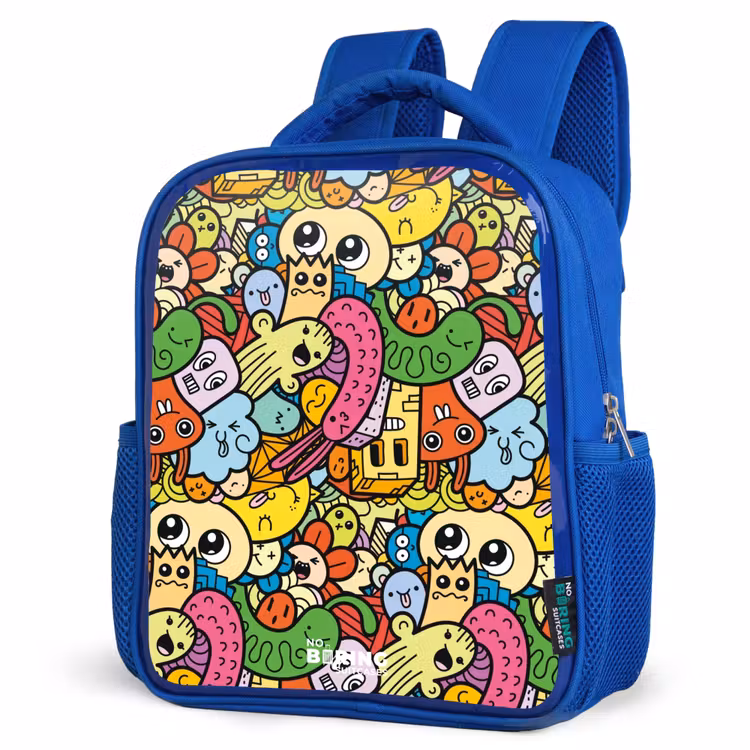 Kids backpack - Blue - Fantasy animals that laugh and are colorful — 7