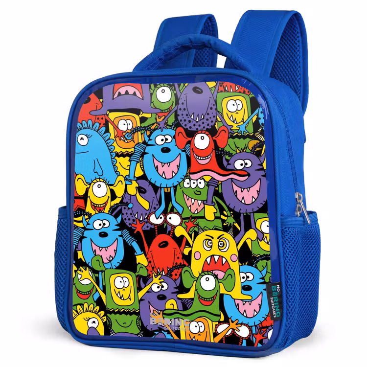 Kids backpack - Blue - Monsters with Bright Colors — 7