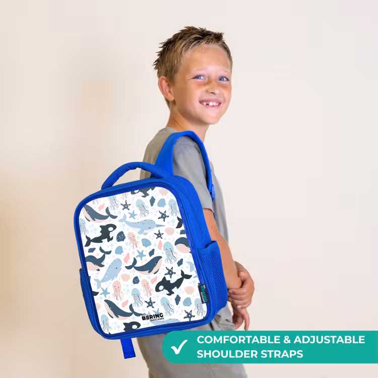 Kids backpack - Blue - Ocean animals colorful — 4