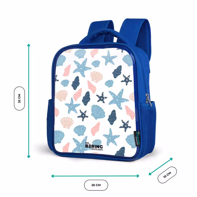 Kids backpack - Blue - Shells pattern colorful — 6