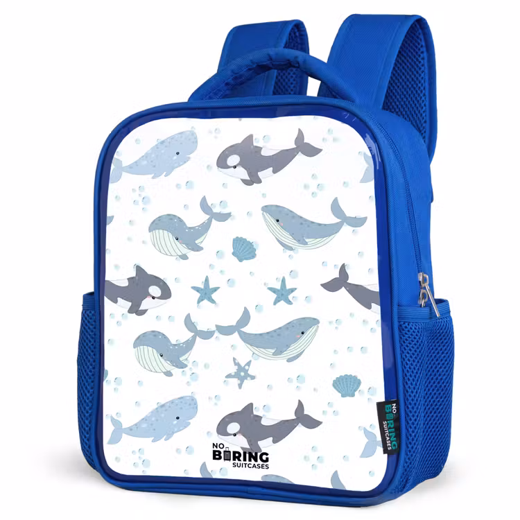 Kids backpack - Blue - Whale pattern with shells blue — 7