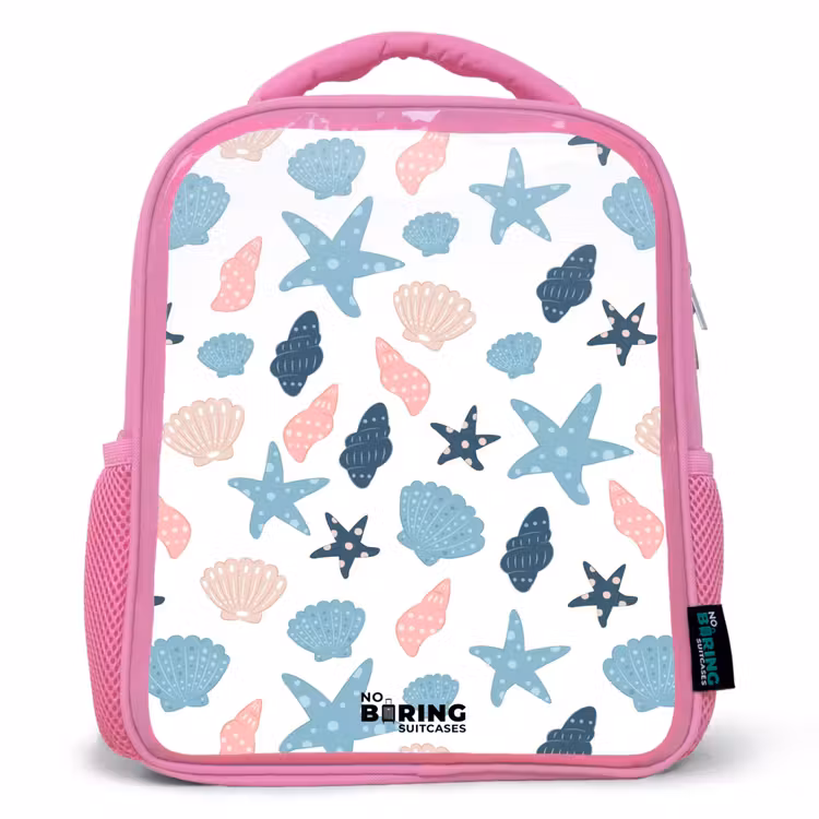 Kids backpack - Pink - Shells pattern colorful — 1