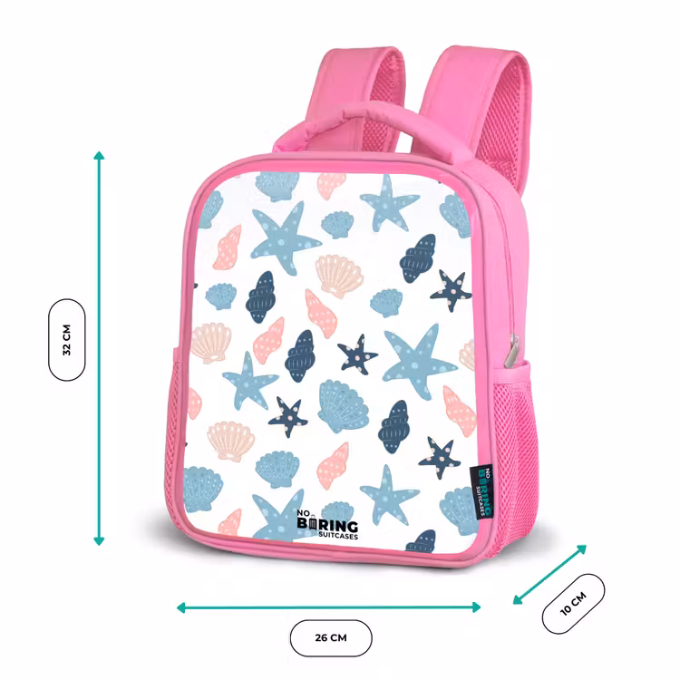 Kids backpack - Pink - Shells pattern colorful — 3