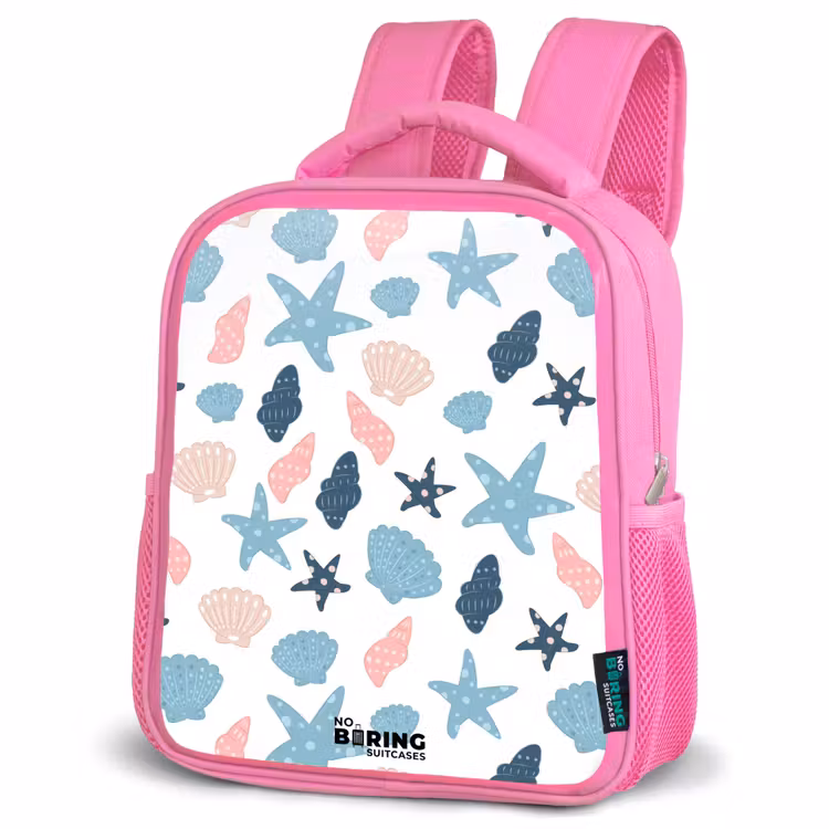 Kids backpack - Pink - Shells pattern colorful — 4