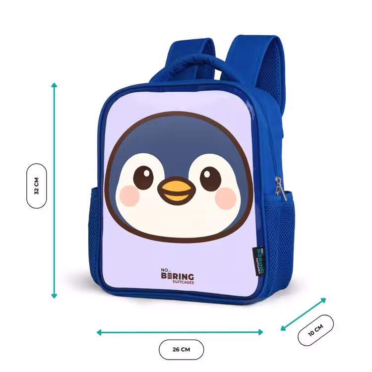 Kids backpack with name - Blue - Penguin — 6