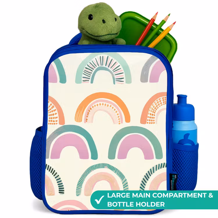 Kids backpack with name - Blue - Rainbows — 5