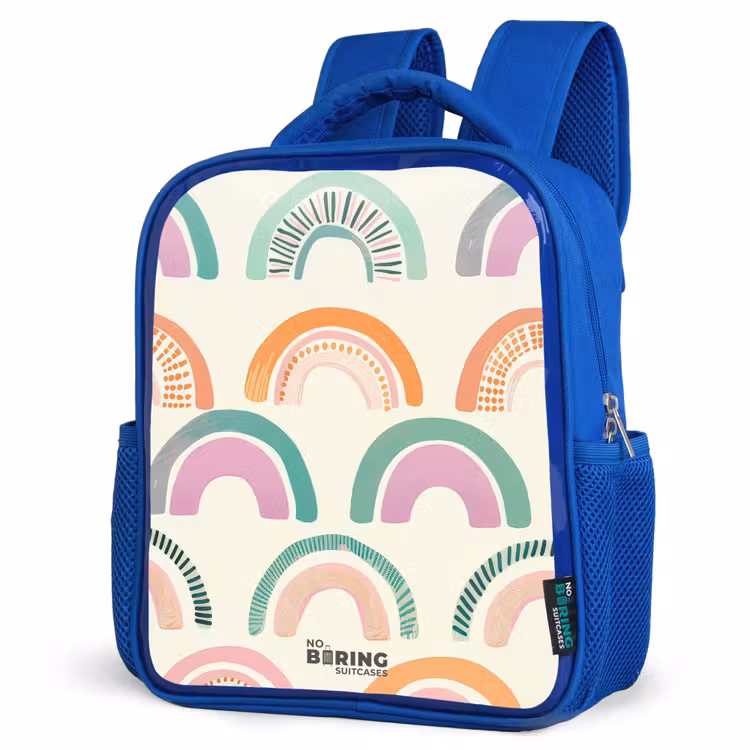 Kids backpack with name - Blue - Rainbows — 7