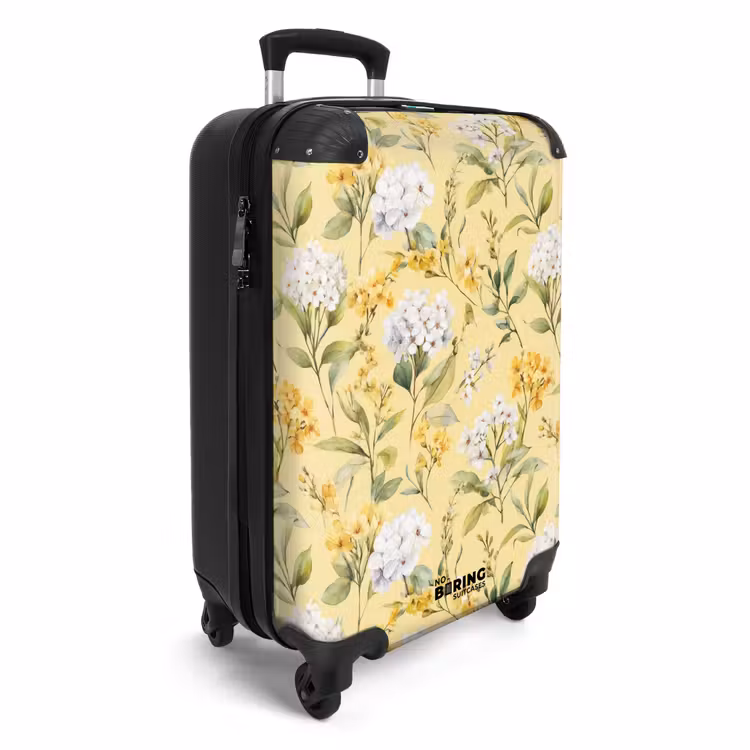 Suitcase - Blossom pattern yellow — 2