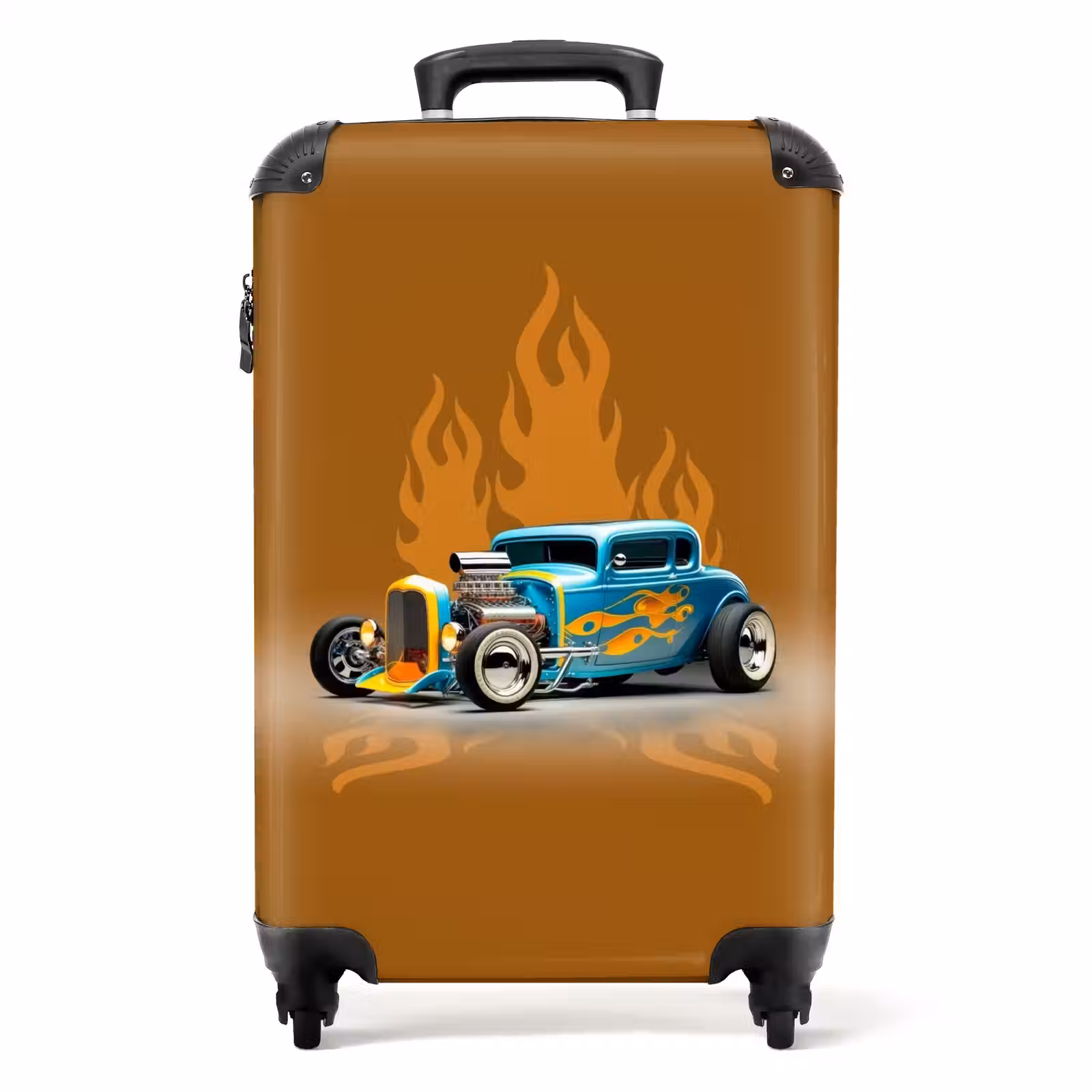 Suitcase - Blue car with yellow flames — 1