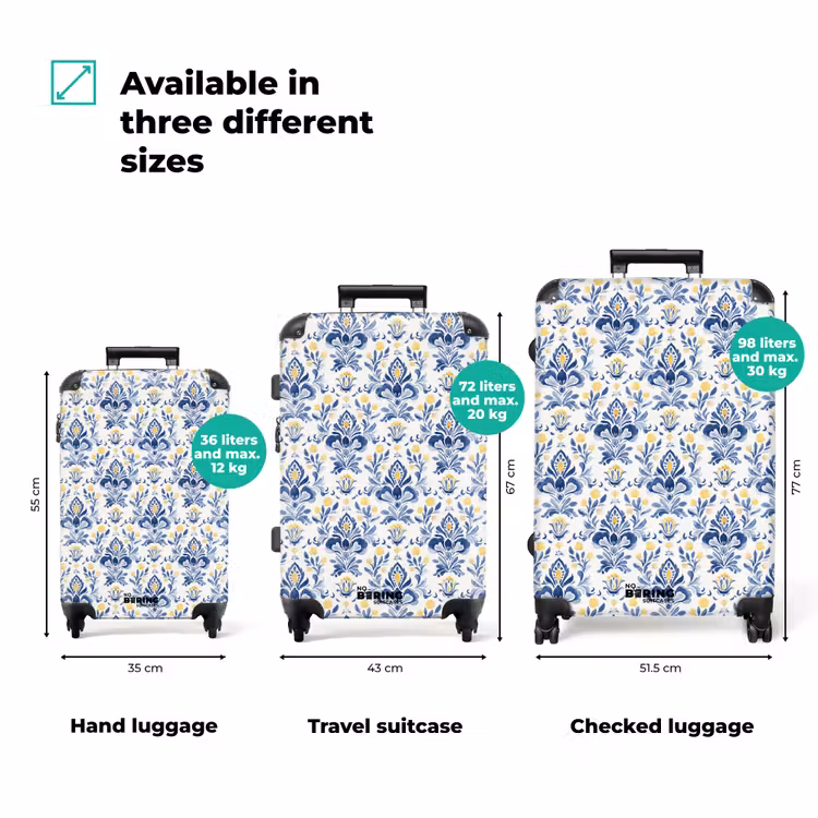 Suitcase - Baroque pattern blue yellow — 3