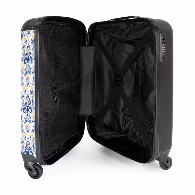 Suitcase - Baroque pattern blue yellow — 5