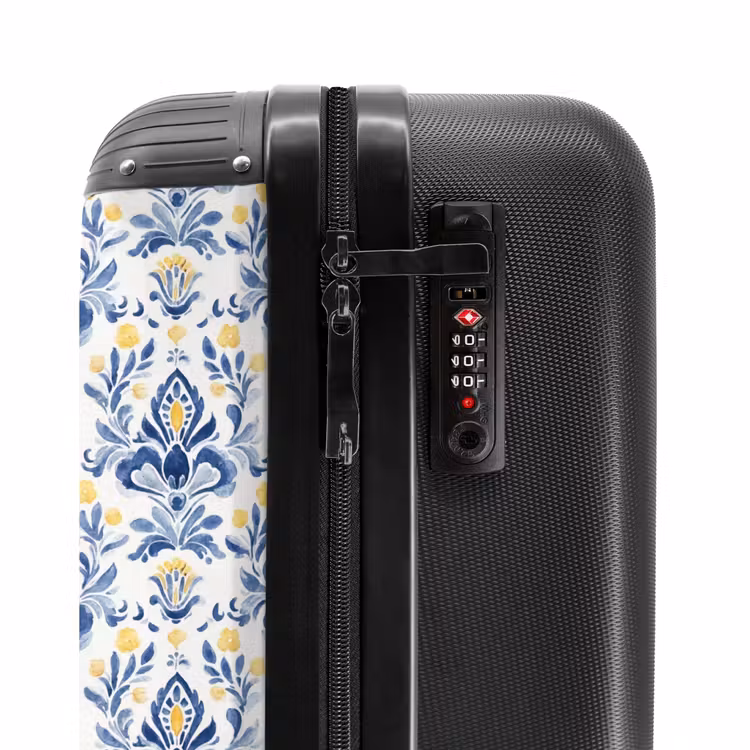 Suitcase - Baroque pattern blue yellow — 6