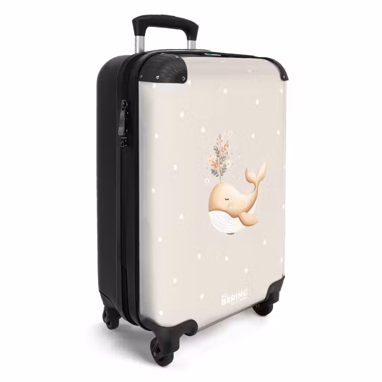Suitcase - Beige whale in sea of flowers — 2
