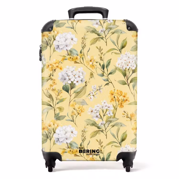 Suitcase - Blossom pattern yellow — 1