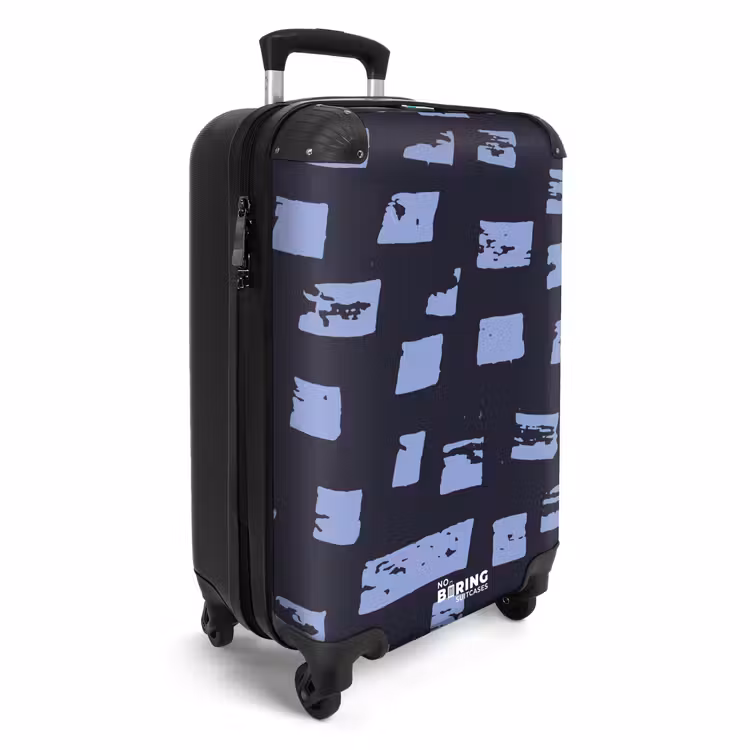 Suitcase - Blue blocks on dark blue background — 2