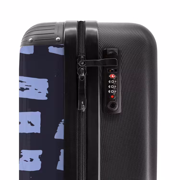 Suitcase - Blue blocks on dark blue background — 6