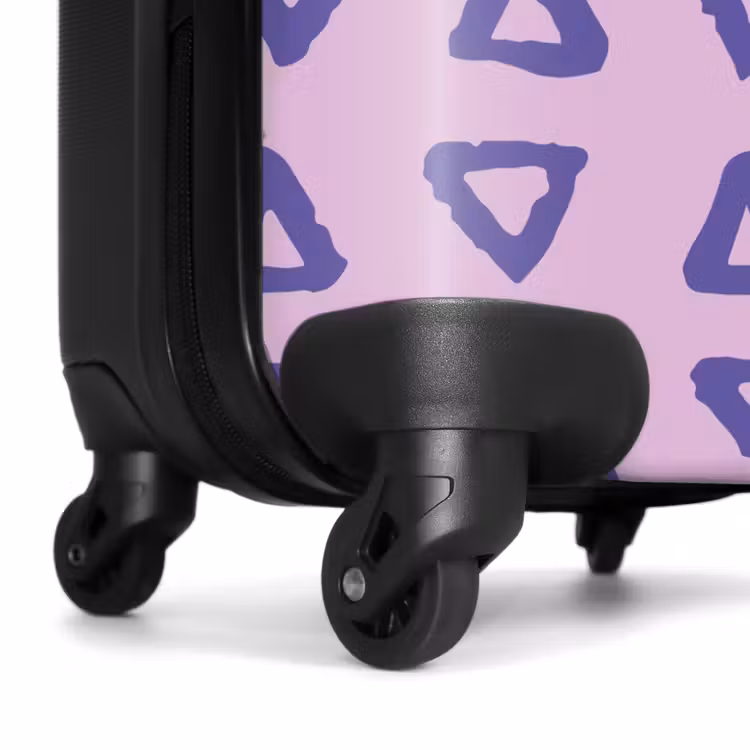 Suitcase - Blue, triangular outline on lavender pink background — 7