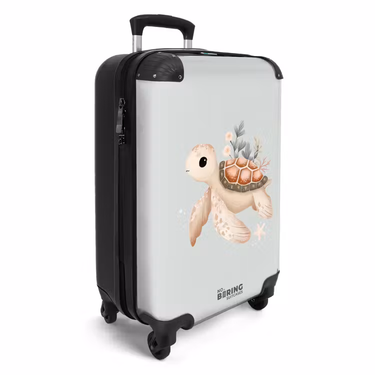 Suitcase - Brown sea turtle in pastel underwater world — 2