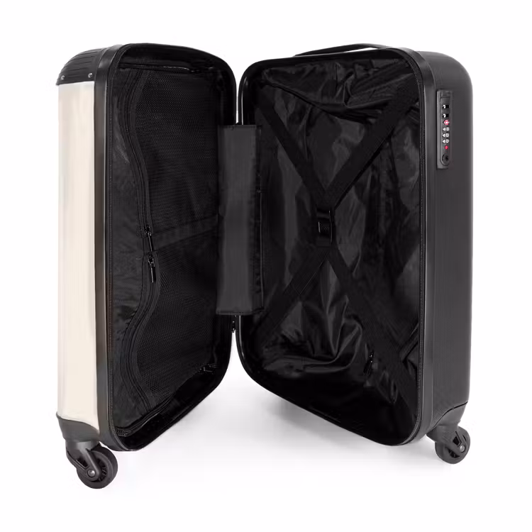 Suitcase - Brown spotted puppy on a beige background — 4