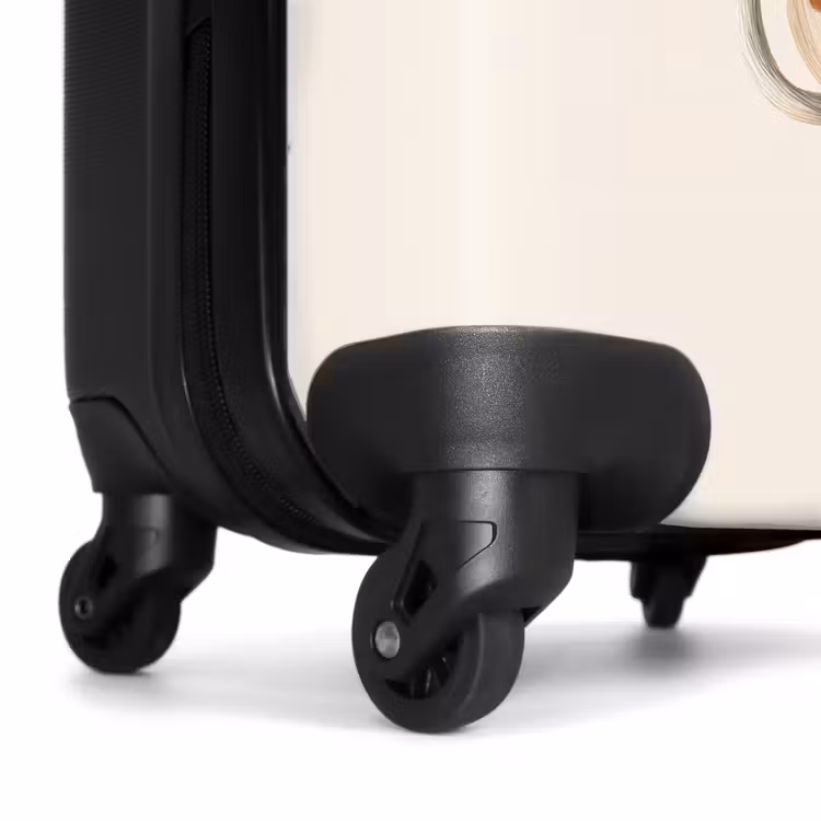 Suitcase - Brown spotted puppy on a beige background — 6