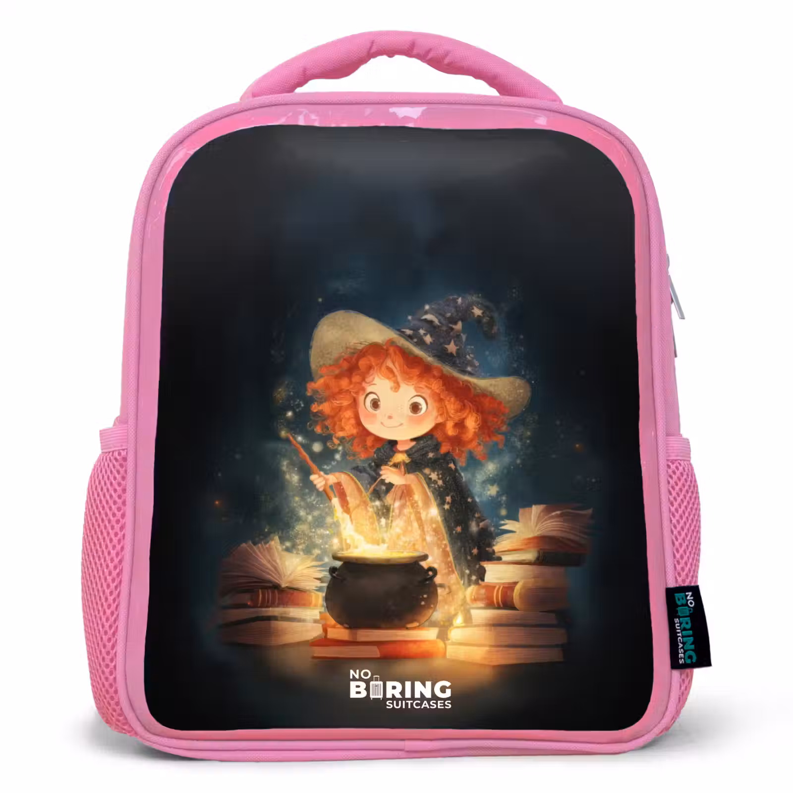 Kids backpack with name - Pink - Witch with Sparkling Magic Potion — 1