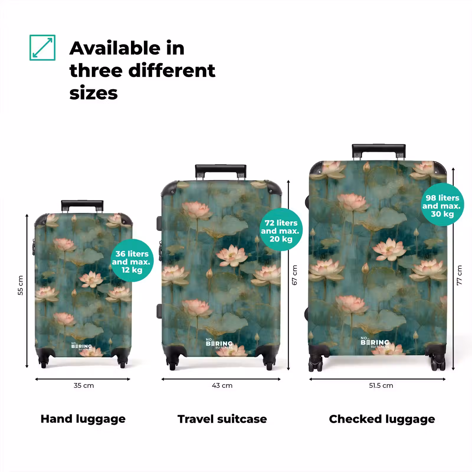 Suitcase - Botanical - Flowers - Pink — 1