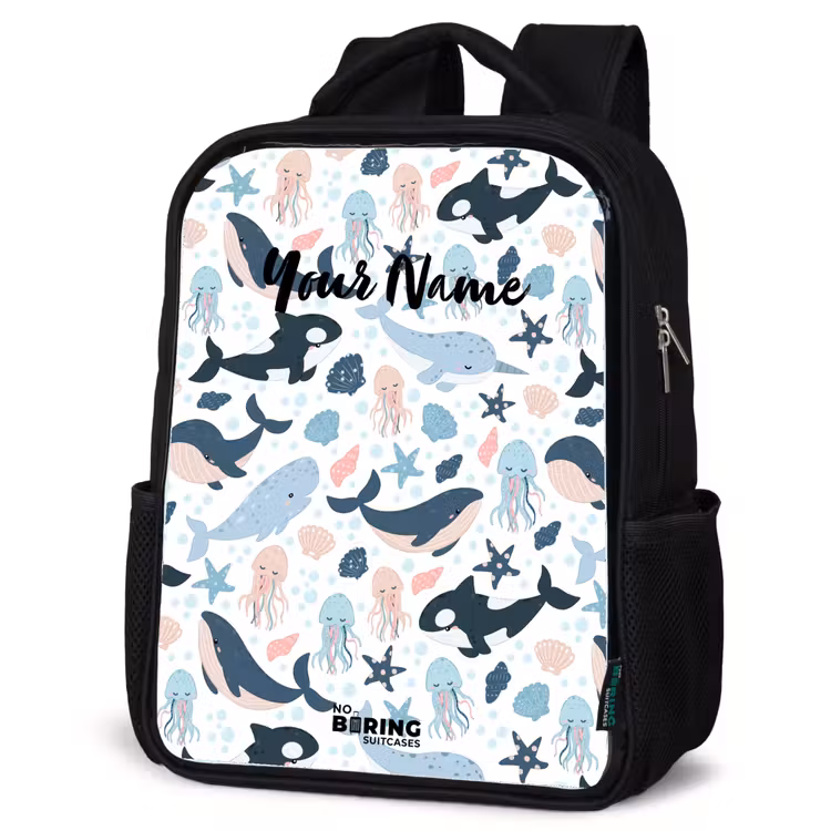Kids backpack - Black - Ocean animals colorful — 6