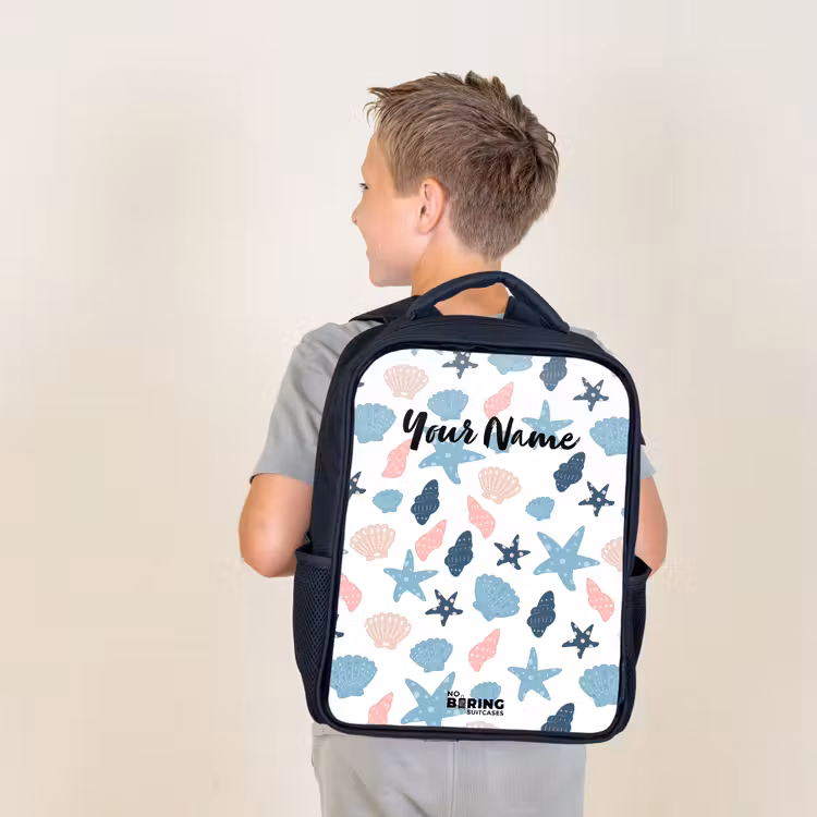 Kids backpack - Black - Shells pattern colorful — 2