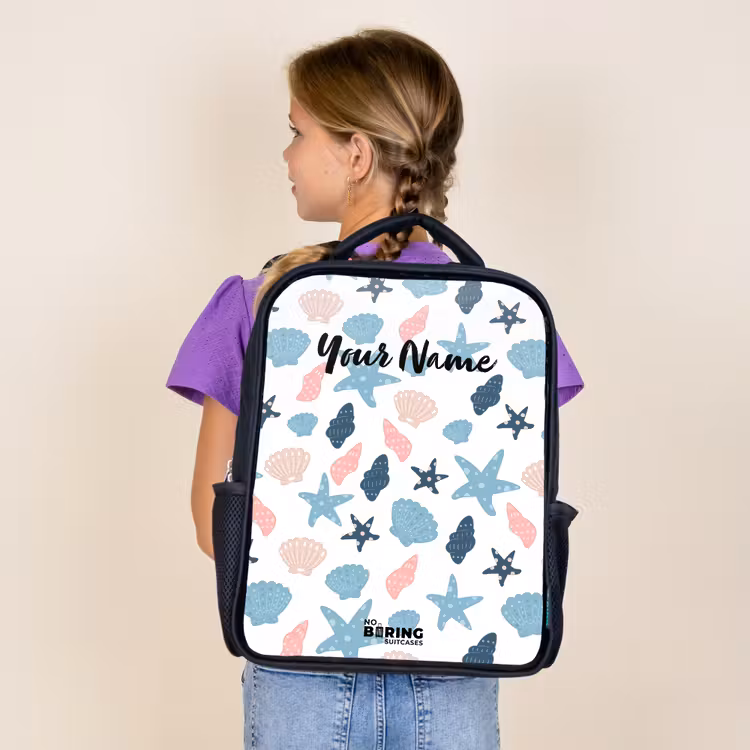 Kids backpack - Black - Shells pattern colorful — 4