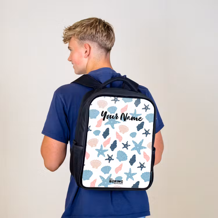 Kids backpack - Black - Shells pattern colorful — 5