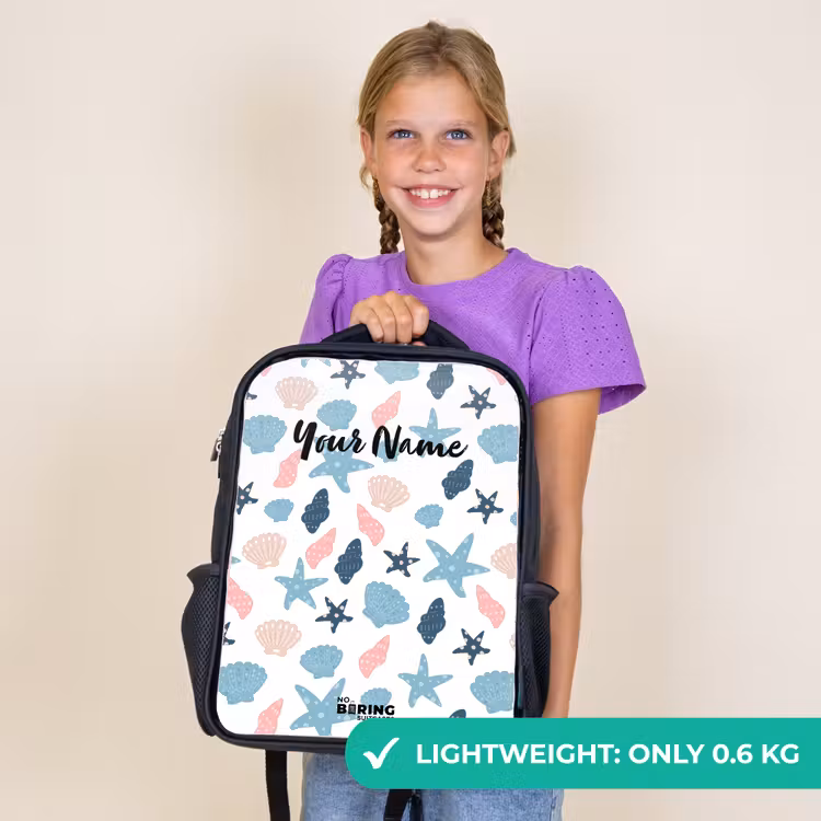 Kids backpack - Black - Shells pattern colorful — 9