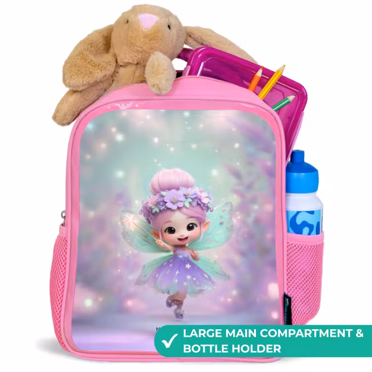 Kids backpack with name - Pink - Elf - Magic — 2