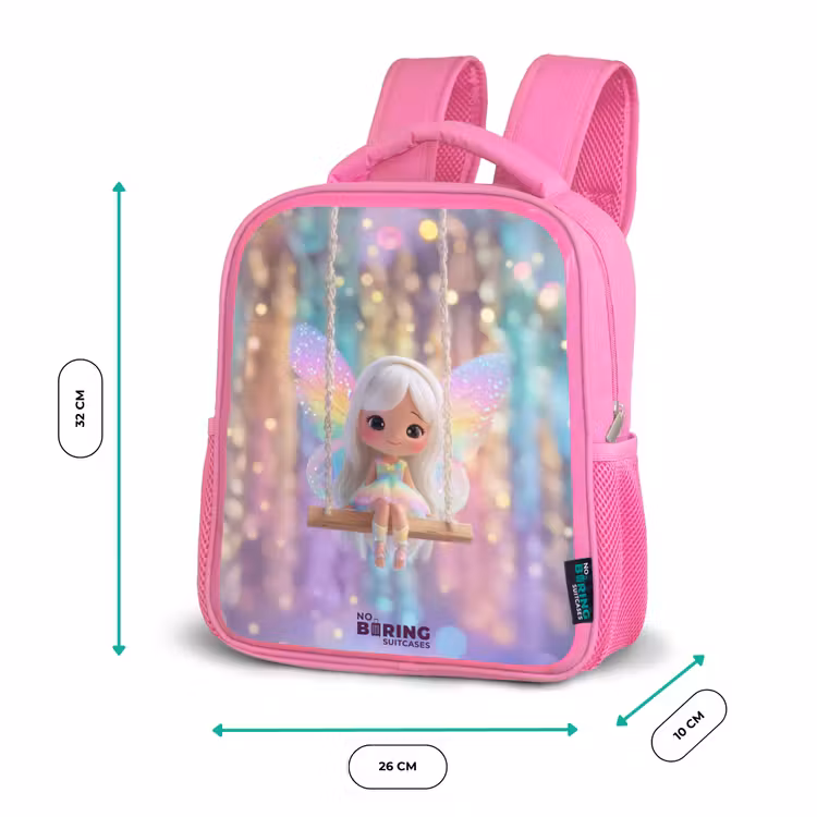Kids backpack with name - Pink - Fairy - Elf - Rainbow — 3