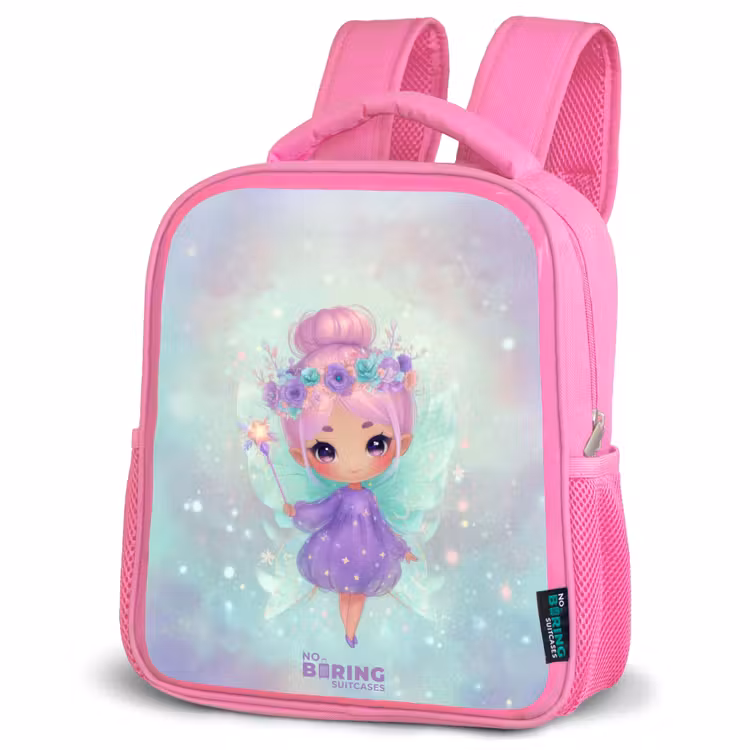 Kids backpack with name - Pink - Flower fairy in pastel shine — 4