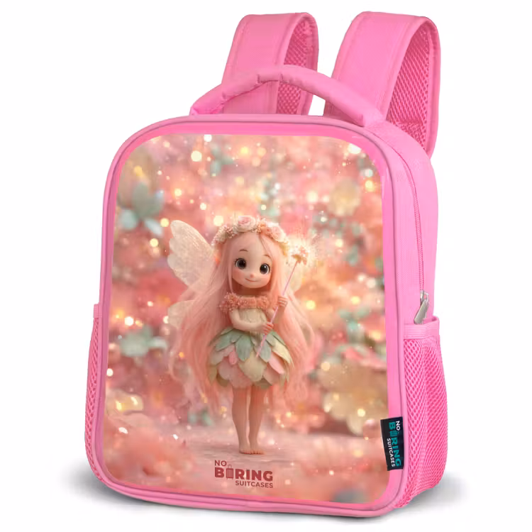 Kids backpack with name - Pink - Flower fairy in pink fairy world — 4