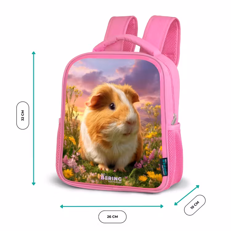 Kids backpack with name - Pink - Guinea pig - Nature - Animal — 3