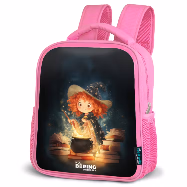 Kids backpack with name - Pink - Witch with Sparkling Magic Potion — 4